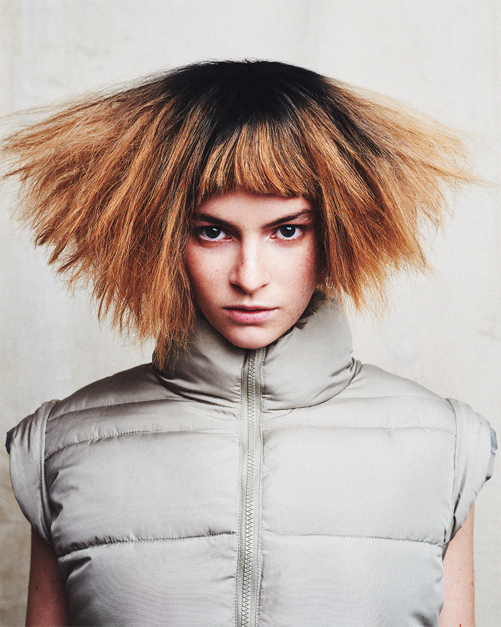 Asymmetric Golden Blonde Copper Hair - Antonio Palladino - Dystopia Collection
